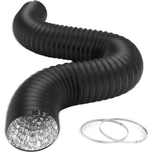 imageHealSmart 12quot 8 Ft Aluminum Ducting Flexible HeavyDuty FourLayer Protection with 2 Duct Clamps Dryer Vent Hose for Heating Cooling Ventilation and Exhaust Fan6 8 Ducting New