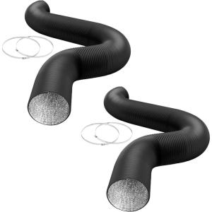 imageHealSmart 12quot 8 Ft Aluminum Ducting Flexible HeavyDuty FourLayer Protection with 2 Duct Clamps Dryer Vent Hose for Heating Cooling Ventilation and Exhaust Fan12 25 PVC2 Pcs