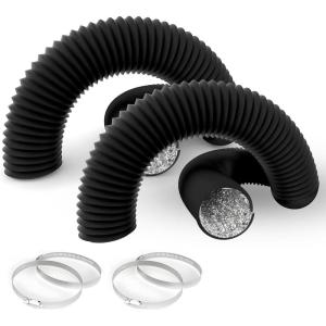 imageHealSmart 12quot 8 Ft Aluminum Ducting Flexible HeavyDuty FourLayer Protection with 2 Duct Clamps Dryer Vent Hose for Heating Cooling Ventilation and Exhaust Fan4 8 PVC2 Pcs