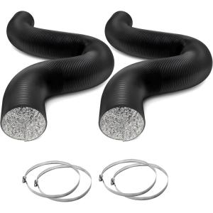 imageHealSmart 12quot 8 Ft Aluminum Ducting Flexible HeavyDuty FourLayer Protection with 2 Duct Clamps Dryer Vent Hose for Heating Cooling Ventilation and Exhaust Fan8 25 PVC2 Pcs