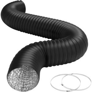 imageHealSmart 12quot 8 Ft Aluminum Ducting Flexible HeavyDuty FourLayer Protection with 2 Duct Clamps Dryer Vent Hose for Heating Cooling Ventilation and Exhaust Fan10 8 Ducting