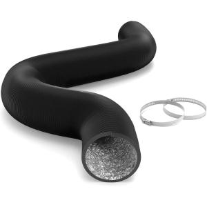 imageHealSmart 12quot 8 Ft Aluminum Ducting Flexible HeavyDuty FourLayer Protection with 2 Duct Clamps Dryer Vent Hose for Heating Cooling Ventilation and Exhaust Fan4 25 Ducting