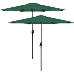 imageHealSmart 2pcs 9ft Patio Umbrella with Push Button TiltCrank Outdoor Table Market Yard Umbrella with 8 Sturdy Ribs for Garden Backyard Deck Pool RedGreen 2Pack