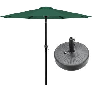 imageHealSmart 2pcs 9ft Patio Umbrella with Push Button TiltCrank Outdoor Table Market Yard Umbrella with 8 Sturdy Ribs for Garden Backyard Deck Pool RedGreenBlack