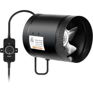 imageHealSmart Inline Booster Duct Fan with Speed Controller 4 106 CFM Exhaust HVAC Ventilation Fan for Bathrooms Kitchens Workshops and Basements Black6