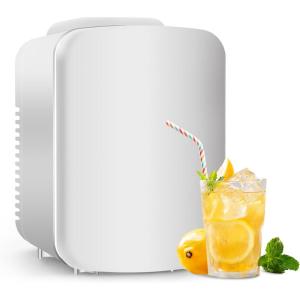imageHealSmart Portable Mini Fridge 4 Liter 6 Can Cooler and Warmer Compact Refrigerators 100 FreonFree ampamp Eco Friendly for Drinks Food Medications White