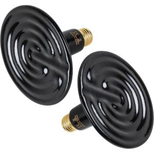 imageHealSmart Reptile Heat Lamp 150W 2Pack Ceramic Heat Emitter No Light Emitting Heat Bulbs for Amphibian Pet Brooder Coop Incubating Chicken Lizard Bearded Dragon Turtle Snake TerrariumD140mm 551