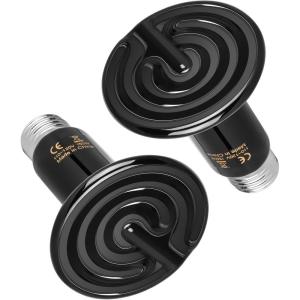 imageHealSmart Reptile Heat Lamp 150W Ceramic Heat Emitter No Light Emitting Heat Bulbs for Amphibian Pet Brooder Coop Incubating Chicken Lizard Bearded Dragon Turtle Snake Terrarium 4Pack150W