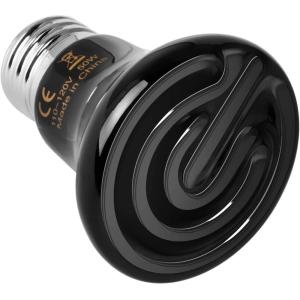 imageHealSmart Reptile Mini Heat Lamp 25W50W Ceramic Heat Emitter No Light Emitting Infrared Heat Bulbs for Amphibian Pet Brooder Coop Incubating ChickenBlack1 Pack