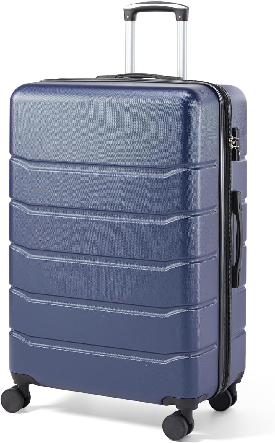 imageHealSmart Hardside CarryOn Luggage Expandable Portable Hardshell Spinner Wheels Lightweight Suitcase TSA Lock Blue 20 inchBlue