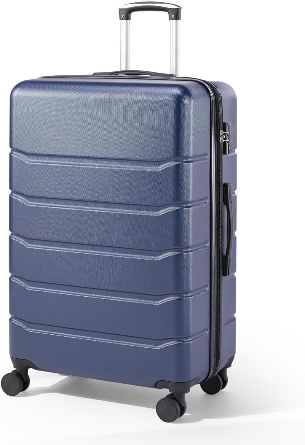 imageHealSmart Hardside CarryOn Luggage Expandable Portable Hardshell Spinner Wheels Lightweight Suitcase TSA Lock Blue 20 inchBlue