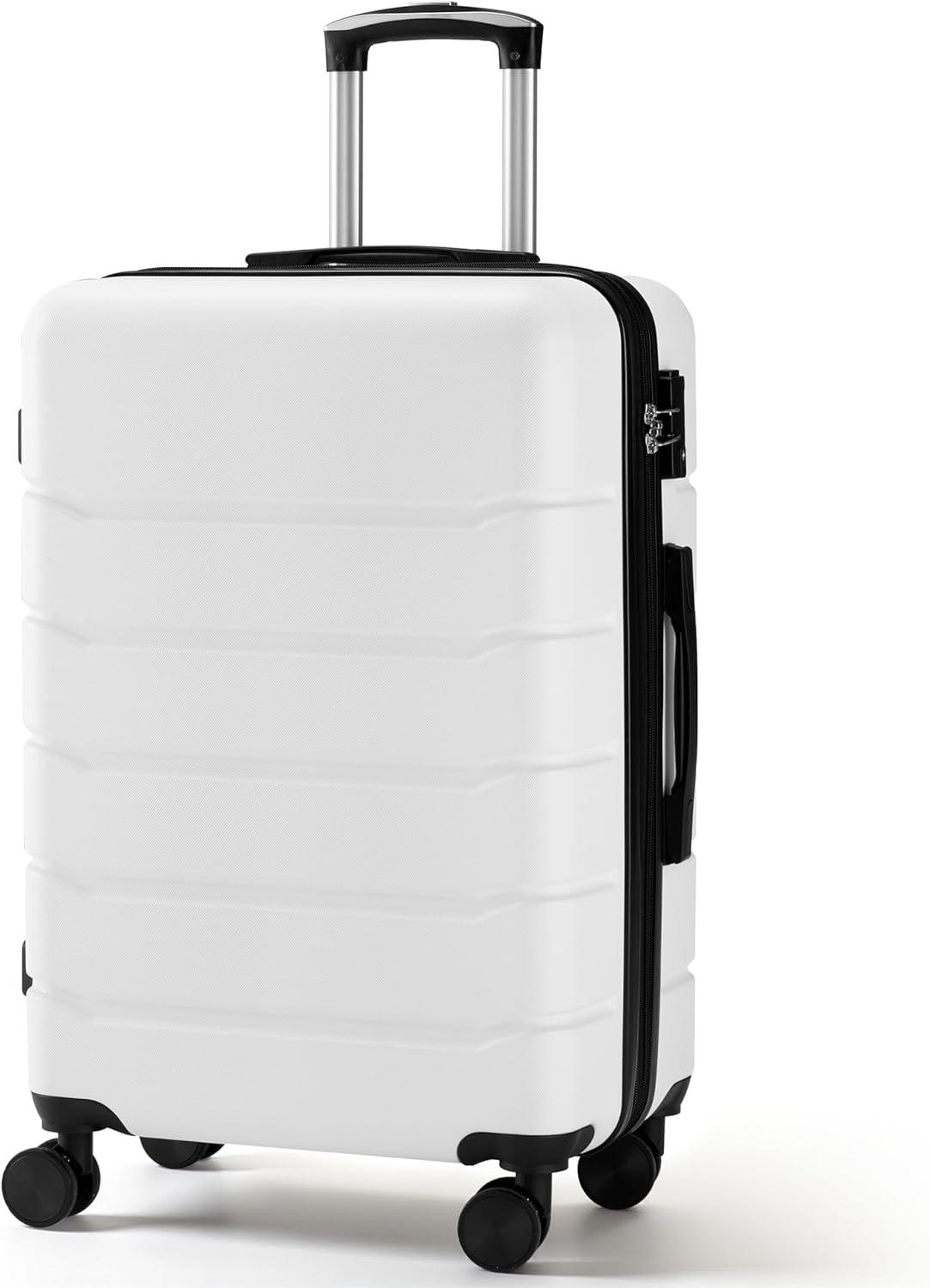 imageHealSmart Hardside CarryOn Luggage Expandable Portable Hardshell Spinner Wheels Lightweight Suitcase TSA Lock Blue 20 inchWhite