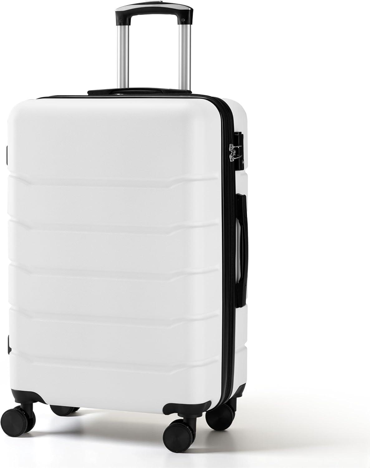 imageHealSmart Hardside CarryOn Luggage Expandable Portable Hardshell Spinner Wheels Lightweight Suitcase TSA Lock Blue 20 inchWhite