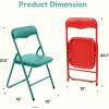 imageHealSmart 4 Pcs Folding Chairs with Leather Padded Cushion Seats Back ampamp Sturdy Metal Frame Stackable Portable Commercial Event Seat Indoor Outdoor for Parties Home Event Office TanRedGreen for Kids with Leather Cushion