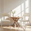 imageHealSmart 4 Pcs Folding Chairs with Leather Padded Cushion Seats Back ampamp Sturdy Metal Frame Stackable Portable Commercial Event Seat Indoor Outdoor for Parties Home Event Office TanKahki with Leather Cushion