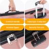 imageHealSmart Hardside CarryOn Luggage Expandable Portable Hardshell Spinner Wheels Lightweight Suitcase TSA Lock Blue 20 inchPink