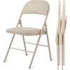 imageHealSmart 4 Pcs Folding Chairs with Leather Padded Cushion Seats Back ampamp Sturdy Metal Frame Stackable Portable Commercial Event Seat Indoor Outdoor for Parties Home Event Office Tan2pcs Kahki with Leather Cushion