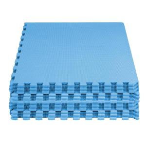 imageHealSmart 05quot Thick 24 Sq Ft Exercise Floor Mat EVA Interlocking Foam Floor Tiles Fitness Flooring for Workout Protective Padding for Home Gym Gear ampamp Kids Playroom BlackBlue12tiles48 Sq Ft