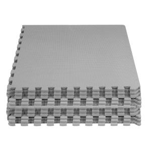 imageHealSmart 05quot Thick 24 Sq Ft Exercise Floor Mat EVA Interlocking Foam Floor Tiles Fitness Flooring for Workout Protective Padding for Home Gym Gear ampamp Kids Playroom BlackGrey12tiles48 Sq Ft