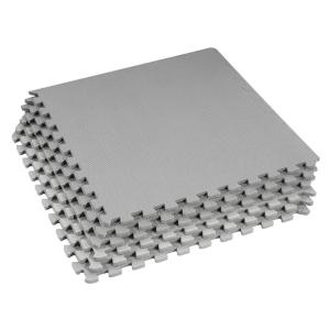 imageHealSmart 05quot Thick 24 Sq Ft Exercise Floor Mat EVA Interlocking Foam Floor Tiles Fitness Flooring for Workout Protective Padding for Home Gym Gear ampamp Kids Playroom BlackGrey6tiles24 Sq Ft