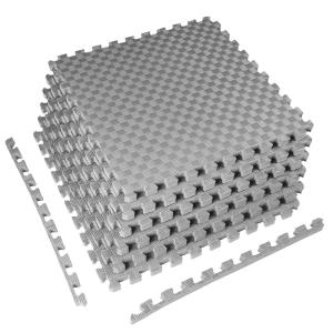 imageHealSmart Extra Thick Puzzle Exercise Mat 1quot EVA Interlocking Foam Floor Tiles NonSlip Protective Padding for Workout Room Home Gym Daycare Flooring or Playroom Black1 Inch72 SQ FTGrey1 Inch24 Sq Ft