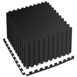 imageHealSmart Extra Thick Puzzle Exercise Mat 1quot EVA Interlocking Foam Floor Tiles NonSlip Protective Padding for Workout Room Home Gym Daycare Flooring or Playroom Black1 Inch72 SQ FTBlack1 Inch72 Sq Ft