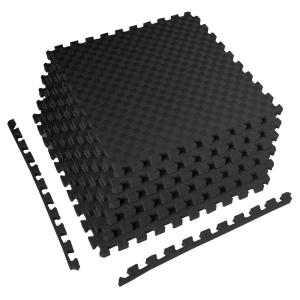 imageHealSmart Extra Thick Puzzle Exercise Mat 1quot EVA Interlocking Foam Floor Tiles NonSlip Protective Padding for Workout Room Home Gym Daycare Flooring or Playroom Black1 Inch72 SQ FTBlack1 Inch24 Sq Ft