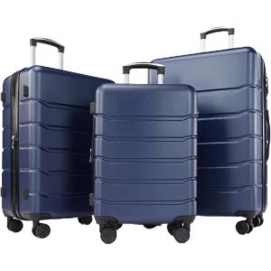 imageHealSmart Hardside CarryOn Luggage Expandable Portable Hardshell Spinner Wheels Lightweight Suitcase TSA Lock Blue 20 inchBlue