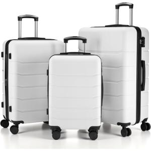 imageHealSmart Hardside CarryOn Luggage Expandable Portable Hardshell Spinner Wheels Lightweight Suitcase TSA Lock Blue 20 inchWhite