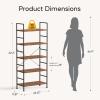 imageHealSmart 5 Tier Bookshelf Free Standing Book Shelf Home Office Bookcase Shelf Storage Organizer for Bedroom Living Room Bathroom Office Balcony Rustic BrownRustic Brown