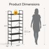 imageHealSmart 5 Tier Bookshelf Free Standing Book Shelf Home Office Bookcase Shelf Storage Organizer for Bedroom Living Room Bathroom Office Balcony Rustic BrownBlack