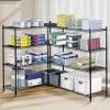 imageHealSmart Heavy Duty 3Tier Shelving Units  Adjustable Wire Shelves with 750 lbs Capacity 250 lbs per Shelf 30quot D x 14quot W x 24quot H Black 3 Levels Storage Shelf with Wheels ampamp Leveling Feet24 x 14 x 47   4 Tier