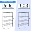 imageHealSmart Heavy Duty 3Tier Shelving Units  Adjustable Wire Shelves with 750 lbs Capacity 250 lbs per Shelf 30quot D x 14quot W x 24quot H Black 3 Levels Storage Shelf with Wheels ampamp Leveling Feet24 x 14 x 47   4 Tier