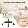 imageHealSmart Small Office Desk Chair with Wheels Armless Desk Chair with Lumbar Support PU Leather Low Back Adjustable Height 360 Rolling Swivel Task Chair Without Arm for Home BedroomOffice BlackBeige
