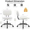 imageHealSmart Small Office Desk Chair with Wheels Armless Desk Chair with Lumbar Support PU Leather Low Back Adjustable Height 360 Rolling Swivel Task Chair Without Arm for Home BedroomOffice BlackBeige