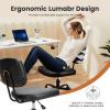 imageHealSmart Small Office Desk Chair with Wheels Armless Desk Chair with Lumbar Support PU Leather Low Back Adjustable Height 360 Rolling Swivel Task Chair Without Arm for Home BedroomOffice BlackBlack