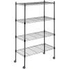imageHealSmart Heavy Duty 3Tier Shelving Units  Adjustable Wire Shelves with 750 lbs Capacity 250 lbs per Shelf 30quot D x 14quot W x 24quot H Black 3 Levels Storage Shelf with Wheels ampamp Leveling Feet24 x 14 x 47   4 Tier