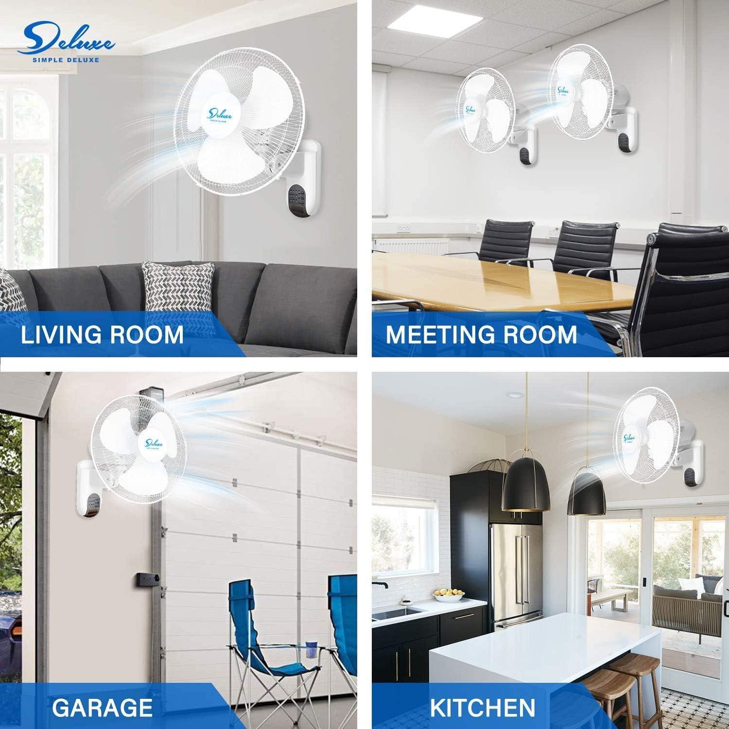 imageHealSmart 16Inch Digital Wall Mount Oscillating Fan