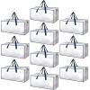 imageHealSmart 6 Pack Large Moving Bags with Zippers ampamp Handles Moving Supplies with lids Heavy Duty Totes for Space Saving Fold Flat Moving and Storing ClearClear