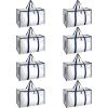 imageHealSmart 6 Pack Large Moving Bags with Zippers ampamp Handles Moving Supplies with lids Heavy Duty Totes for Space Saving Fold Flat Moving and Storing ClearClear