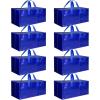 imageHealSmart 6 Pack Large Moving Bags with Zippers ampamp Handles Moving Supplies with lids Heavy Duty Totes for Space Saving Fold Flat Moving and Storing ClearBlue