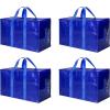 imageHealSmart 6 Pack Large Moving Bags with Zippers ampamp Handles Moving Supplies with lids Heavy Duty Totes for Space Saving Fold Flat Moving and Storing ClearBlue