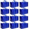 imageHealSmart 6 Pack Large Moving Bags with Zippers ampamp Handles Moving Supplies with lids Heavy Duty Totes for Space Saving Fold Flat Moving and Storing ClearBlue