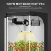 imageHealSmart 4 Inch Inline Duct Fan 195 CFM Ventilation Fan Exhaust HVAC Vent Blower for Hydroponics Grow Tents Basements Attics 2 Packs Black1 Pack