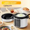 imageHealSmart Multi Rice Cooker 20 Cups Cooked NonStick 12in1 Stainless Steel Electric Pressure Cooker for Yogurt Maker Slow Cooker Cake Multigrain 6QT10 Cup Uncooked