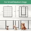 imageHealSmart Dog Playpen 24 Inch 8 Panels Heavy Duty Metal Portable Pet Playpen Indoor Outdoor for Camping Yard RV Garden Fence Privacy Patio BlackBlack