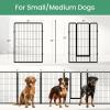 imageHealSmart Dog Playpen 24 Inch 8 Panels Heavy Duty Metal Portable Pet Playpen Indoor Outdoor for Camping Yard RV Garden Fence Privacy Patio BlackBlack