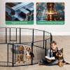 imageHealSmart Dog Playpen 24 Inch 8 Panels Heavy Duty Metal Portable Pet Playpen Indoor Outdoor for Camping Yard RV Garden Fence Privacy Patio BlackBlack
