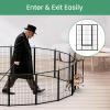 imageHealSmart Dog Playpen 24 Inch 8 Panels Heavy Duty Metal Portable Pet Playpen Indoor Outdoor for Camping Yard RV Garden Fence Privacy Patio BlackBlack