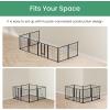 imageHealSmart Dog Playpen 24 Inch 8 Panels Heavy Duty Metal Portable Pet Playpen Indoor Outdoor for Camping Yard RV Garden Fence Privacy Patio BlackBlack